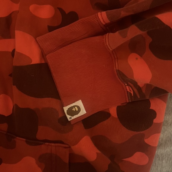 red camp bape hoodie